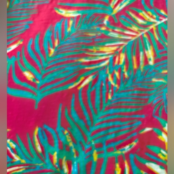 SOFT SURROUNDINGS sleeveless top, soft cotton blend, floral, crochet ruffle,Med. - Picture 6 of 8